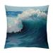 PRATYUS Ocean Wave Paintings Canvas Wall Art Blue Abstract Poster Waves Landscape Pictures Wave Paintings for Wall Ocean Prints Wall Art Sea Wave Poster White and Blue Beach Pictures for Room