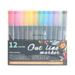 Back to School Savings! Outoloxit Double Line Pen Color Hand Account Pen Dream Metal Pen Hand Painted 12 Color Highlighter Marker Pen