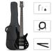 Glarry Full Size GIB 6 String H-H Pickup Electric Bass Guitar With Bag Black