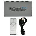 SPDIF for Toslink Digital Optical Sound Switch 3 in 1 Out Digital Sound Switch with Remote Control for PS5 for Xbox for HDTV