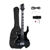 New Glarry Burning Fire Style Left-Hand Electric Guitar Bag Strap Pick Black