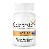 Celebrate Vitamins Iron with Vitamin C Chewables 30 mg Iron Grape Bariatric Vitamins for WLS Patients Including Sleeve Gastrectomy and Gastric Bypass Surgery 90 Count 3 Month Supply