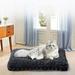 Avtoify Pet Supplies Pet Bed-Orthopedic Crate Foam Pet Bed- Pet Mattress Nonskid Bottom-Comfy Anxiety Pet Bed Mat Black