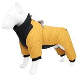 Dog Hardshell Jacket Autumn and Winter Warm Belly Pet Quilts Reflective Thick Dog Quilts Outdoor Waterproof Clothing Yellow 3Xl
