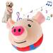 Active Moving Pet Plush Toy Interactive Dog Pig Toys Talking Singing Bouncing Recording Plush Dog Toy USB Rechargeable Moving Dog Ball Toy with Washable Plush Cover for Pets Dog Chasing