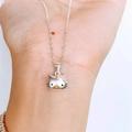 Kawaii HelloKittys Necklace Gift Box Anime Sanrioed Necklace Cute Kt Cat Silver Collarbone Chain Adjustable Lady Birthday Gift