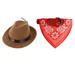 Tiberpet Cool Dog Cowboy Hat Dog Scarf Innovation Pet Costumes Outdoor Yard Play Daily Costumes