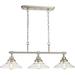 KEERDAO 3-Light Kitchen Island Light Farmhouse Pendant Lighting for Dining Room Pool Table Ceiling Light Brushed Nickel Finish with Clear Glass PDA1135-BNK