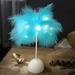 WZHXIN Desk Lamp Feather Table Lamp Bedside Lamp Night Light Battery Operated Led Table Lamp for Bedroom Living Room Party Wedding Centerpiece Christmas Valentine S Day Decor Clearance Desk Lamp