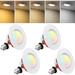 KEERDAO 4 Inch 5CCT Gimbal LED Recessed Light Dimmable LED Recessed Downlight CRI90+ 10W Directional Recessed Lighting Adjustable Recessed Can Light ETL Listed 5CCT Selectable Pack of 4