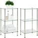 leecrd Metal/Glass 3-Tier Storage Tower Narrow Shelving Display Unit Open Glass Shelves; Multi-Use Stand for Living Room Bathroom Office Hallway Bedroom Organization 2 Pack Chrome