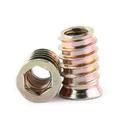 20Pcs Zinc Plated Carbon Steel Hex Drive Head Nut Threaded Heavy Duty Interface Hex Socket Drive for Wood Furniture (M10*25mm)