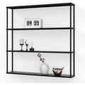 SUSIMOND Wall-Mounted Steel Floating Shelving Unit for Kitchen Storage or Display Use -36 H x 36 W x 6 D Inches- Black -