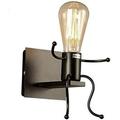 Creative Vintage Wall Light LED Industrial Retro Wall Lamp Black Iron E27 Holder Indoor Art Deco for Bar Bedroom Kitchen Restaurant Cafe Hallway