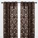 Chanasya Mocha Velvet Sheer Damask Curtains - 108 Inch Panels - Classy Elegant Textured Vintage Grommet Curtain Light Filtering Drapes for Living Room Bedroom Kitchen - Light Filtering 2 Panel Set