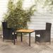 vidaXL Patio Dining Set Patio Table and Rattan Chair Outdoor Furniture Set