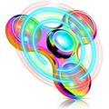 Solid Metal Led Light Up Fidget Spinner - Reusable Party Favor With Ample Light Show - Noise Free Hand Sensory Toy With Battery Backup - Stress Anxiet