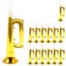 Qumonin Kids Golden Plastic Horn Trumpet - Fun Musical Toy for Parties & Sports