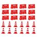 Tanom 24pcs Mini Traffic Cones Fences Traffic Road Signs Playset Traffic Cones Toys