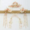 Gorgeous Handmade Chinese Long Faux Pearl Hairpin Earring Tiara Set - Perfect for Weddings & Bridal Headpieces!