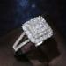 Shiny Zircon Decor Ring - Square Shape Bridal Wedding Anniversary Engagement Gift