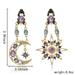 Boho Vintage Sun Moon Stars Rhinestone Earrings for Women - Golden Hollow Asymmetric Jewelry