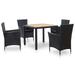 vidaXL Patio Dining Set Dining Table and Chairs Furniture Set Poly Rattan