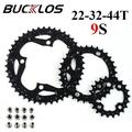 104/64 BCD Bicycle Chainring 22T 24T 26T 32T 38T 42T 44T MTB Chainring 9S 10S Mountain Bike Chainwheel Bicycle Parts 3x9S(22-32-44T)