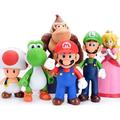 6 Pack Mario Action Figures 5 Inch Mario Toys Super Mary Princess Orangutan Mushroom Turtle Series Mario PVC Model Figurine Toys Birthday Christmas Gifts for Kids and Adult