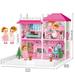 Delightful Dollhouse Dreamhouse For Girls - 2-Story 4 Rooms Playhouse With 2 Dolls & Accessories Perfect Gift Toy For Kids Ages 3-8+