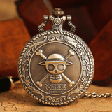 Cartoon Pocket Watch One Piece Bronze Electronic Alloy Quartz Watch Fashion Anime Pendant Necklace Chain Vintage Design FOB Steampunk Watch