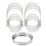 24Pcs Mason Jar Handles Tinplate Wire Hanger Mason Jar Hangers Mason Jar Lifting Yoke with Mason Jar Lid Ring Silver