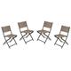 Flash Furniture Set of 4 Commercial Grade Indoor/Outdoor Folding Chairs with Brown Flex Comfort Material Backs and Seats and Black Metal Frames