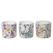 Maison Concepts Ceramic Round Planters Butterfly Floral (Multi) 4.92 X 4.92 X 4.53 -Set of 3