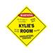 Kylie s Room Sign Crossing Zone Xing | Indoor/Outdoor | 17 Tall kids bedroom decor door children s name boy girl