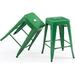 YFbiubiulife Vogue Direct 24 High Stools Backless Green Metal Barstools Indoor-Outdoor Counter Height Stools with Square Seat - VF1571020