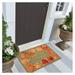 YOSITiuu RAVELLA Indoor/Outdoor Hand Tufted Synthetic Blend Durable Area Rug - Traditional Border Fall Leaf Decorative (Falling Leaves Border Moss) (2 x 3 )