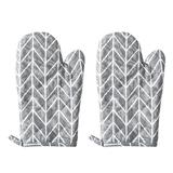 Flmaly 2PC Oven Gloves Grill Gloves Slippery Cooking Gloves for Cooking Baking Grilling