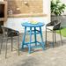 WestinTrends Outdoor 35 HDPE Round Patio Counter Height Bar Table Pacific Blue