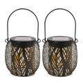 moobody 2pcs Solar Lanterns 2in1 Hanging or Hand Carry Lights Auto Light on/off IP65 Waterproof for Dining Table Passages Party Courtyards