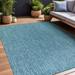 KEERDAO Indoor Outdoor Rug 8x10 Washable Outside Carpet for Patio Deck Porch Solid Modern Area Rug Water Resistant Aqua Blue