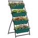 imerelez Raised Garden Bed 4 Tier Vertical Garden Planter Set 4 Outdoor Planter Boxes with Stand Self Draining Design Elevated Garden for Vegetable Flowers & Herbs Green