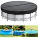 10 Ft Solar Pool Cover Round Pool Cover for Above Ground Pools Hot Tub Cover with Upgrade Buckle Rope and Ground Nails to Enhance Stability Waterproof and Dustproof - Black