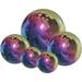 Gazing Ball Stainless Steel Garden Mirror Globe Polished Ornament Sphere Hollow Floating Reflective Hemisphere for Home Outdoor Pond Housewarming Swimming Pool Decoration Rainbow 5Pcs Mix