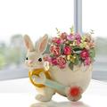 Crcmjuhgsa Flower Pots Creative Garden Rabbit Animal Meaty Flower Pot Resin Potted Balcony Garden Outdoor Creative Platter