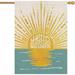 Hello Sunshine Garden Flag Sunset Over Sea Double Sided Vertical Summer Yard Outdoor Decoration 12Ã—18 Inch (Size for Garden-12.5 x 18 )