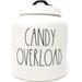 Rae Dunn By Magenta CANDY OVERLOAD Candy/Cookie Jar Beige Black LL