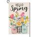 Spring Floral Garden Flag 12x18 Vertical Double Sided Mason Jar Flowers Butterfly Farmhouse Holiday Outside Decorations Burlap Yard Flag BW623