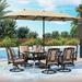 durable & William Patio Outdoor Dining Sets for 8 Outdoor Table Furniture Set 9 Piece- 1 Rectangular Expandable Patio Table and 8 Padded Swivel Dining Chairs