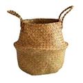 Tantouec Spring Wreath Handle with Handle Plaited Pushgrass Storage Basket Pot Basin Plaited Rattan Basket A Storage Basket